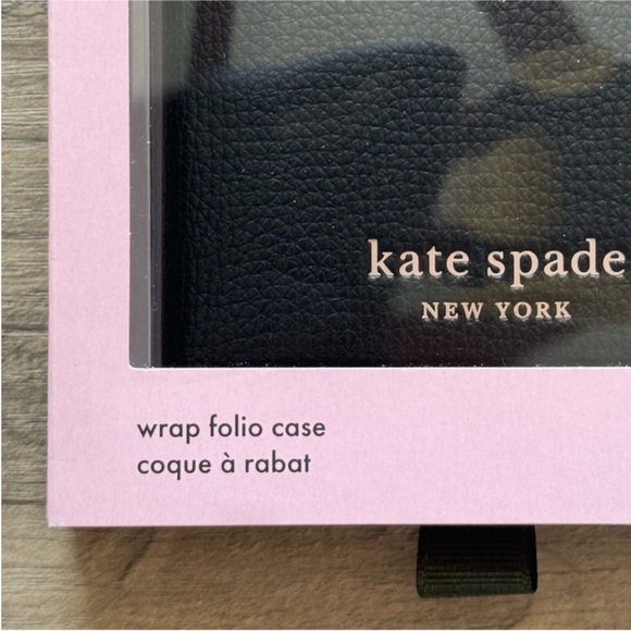 Kate Spade Wrap Folio Wallet Case IPhone 14 Plus Black New! - Picture 2 of 14
